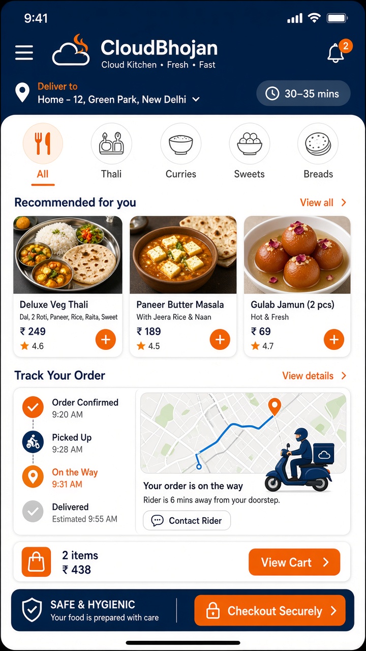 DK Food app screen