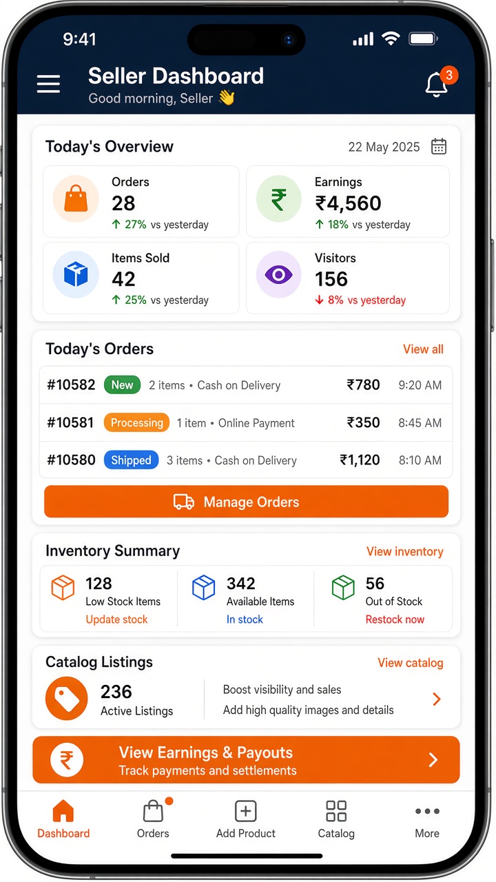 DK Seller screen